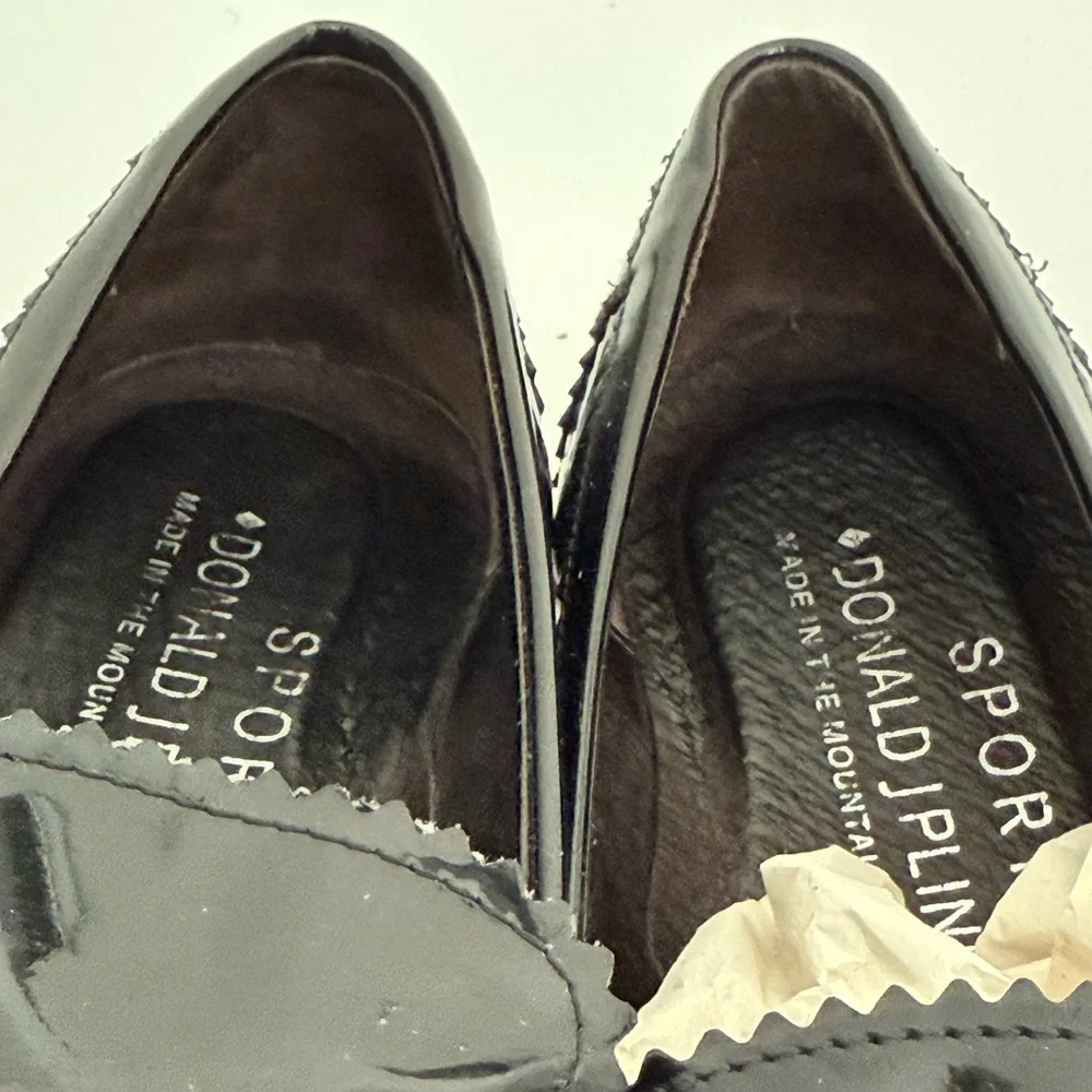 Donald Pliner Sport Shoes Womens  Size 9 Loafers Black Shiny Ursola Slip On - Picture 7 of 9